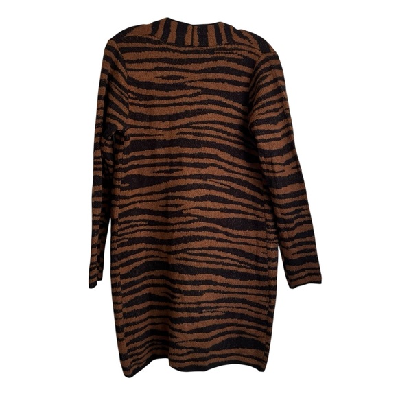 Fortune + IVY Brown and Black Zebra Print Pocketed Cardigan NWOT Small - Picture 2 of 7